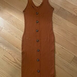 Burnt orange bodycon dress